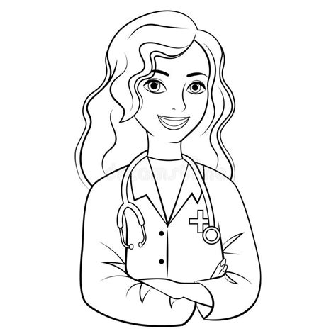 female doctor coloring page easy coloring pages
