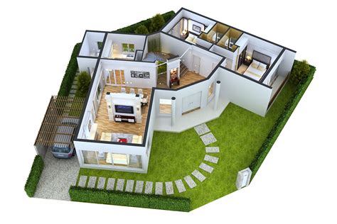 detailed house floor  cutaway  model max obj cgtradercom
