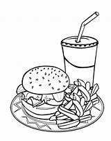Burger Drawing Getdrawings Coloring Kids sketch template