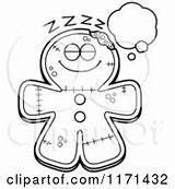 Mascot Zombie Gingerbread Outlined Coloring Clipart Cartoon Vector Dreaming Cory Thoman Screaming sketch template