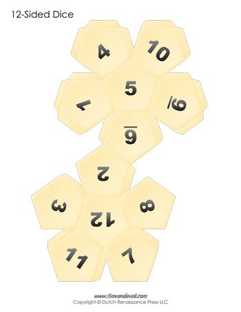 sided dice template white tims printables