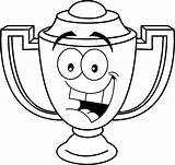 Trophy Coloring Pages Cartoon Smiling Children Popular sketch template
