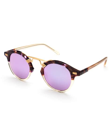 Lyst Krewe St Louis Round Mirrored Sunglasses