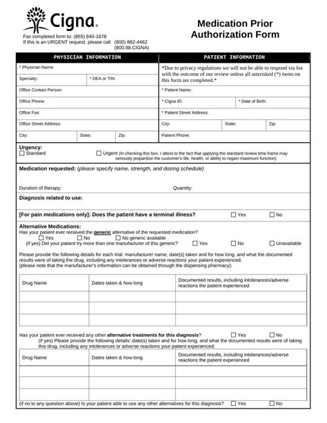 Cigna Prior Auth Form ≡ Fill Out Printable Pdf Forms Online