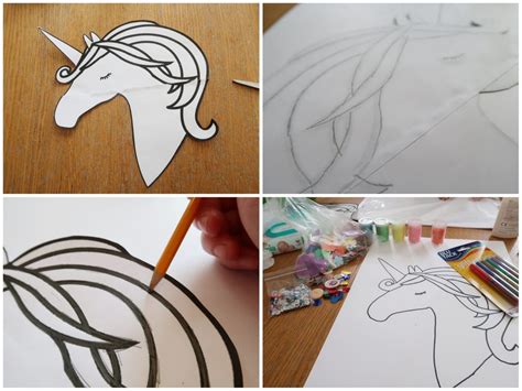 easy unicorn craft  kids   printable template someones