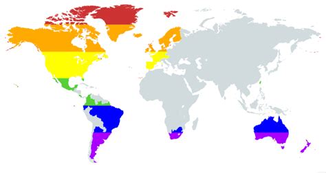 world map but countries where same sex marriage is legal are in a gay