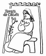 Madre Calcuta Irakaslea Erlijioko Colorea Enseñanzas sketch template