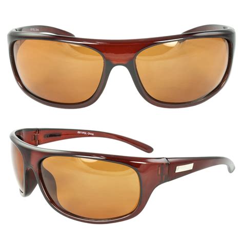 mlc eyewear polarized wrap around fashion sunglasses brown frame