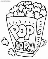 Popcorn Coloring Pages Printable Box Drawing Pop Corn Kids Snack Color Kernel Colouring Easy Food Healthiest Sheet Drawings Fylla Teckningar sketch template