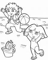Dora Diego Coloring Pages Beach Topcoloringpages Print sketch template
