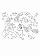 Licorne Flying Volante Imprimer Coloring1 Unicorns Arouisse sketch template