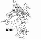 Tahiti Designlooter Coloringpictures Scubadiving sketch template