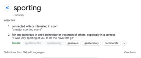 definition  sporting   sporting