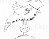 Embroidery Bird Punch Needle Primitive Pedestal Stitchery Candlestick Instant Birds Coloring Sheet Pattern Popular Items Embroid Ery sketch template