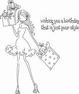 Stamps Digital Coloring Girl Pages Bella Stamping Stamp Rubber Posh Digi Cards Uptown Clear Birthday Para Colouring Books Adult Present sketch template