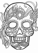 Anti Calaveras Mexicanas Muertos Bordar Skulls Doodskop Volwassenen Colouring Calaveritas sketch template