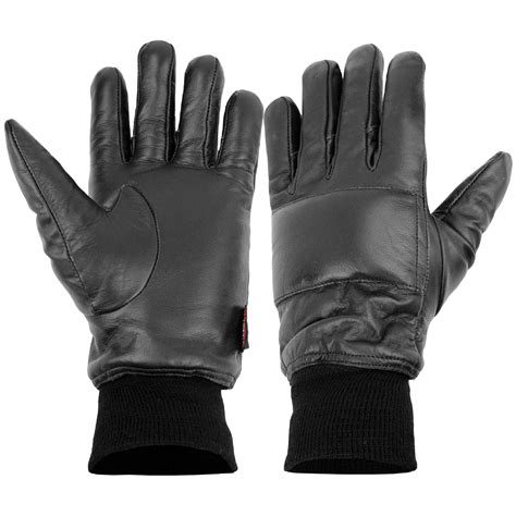 highlander tactical mens ni army gloves warm padded leather police glove black ebay