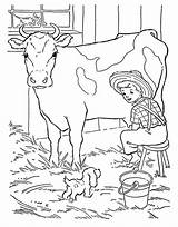 Milking Mewarnai Farmer Sapi Colorluna Job sketch template