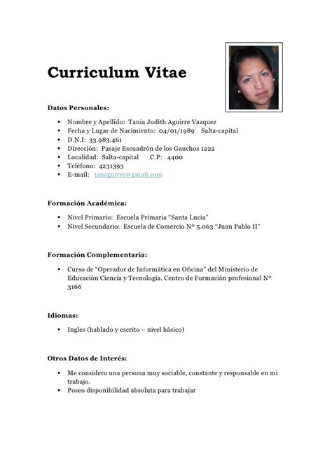 Plantilla De Curriculum Vitae Basico Gratis Example Good Resume