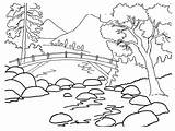 Clipart Nature River Drawing Clipground Landscape Kids sketch template