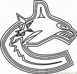 Canucks Coloring Logo Vancouver Pages Nhl Color Coloringpages101 sketch template