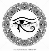 Horus Eye Coloring Designlooter Egyptian Mandala Circular Symbol Ancient Form Pattern sketch template