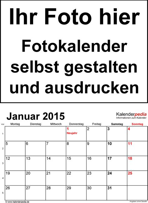 fotokalender  als  vorlagen zum ausdrucken