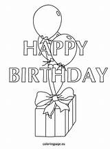 Birthday Happy Balloons Coloring sketch template