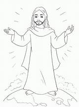 Resurrection Ascending Malvorlagen Ascension Bestcoloringpagesforkids Getdrawings Rises Coloringme Coloringhome sketch template