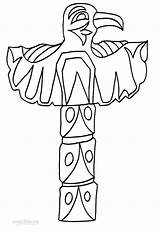 Totem Pole Coloring Pages Drawing Printable American Kids Native Poles Eagle Template Tiki Colouring Cool2bkids Symbols Northwest Raven Drawings Indian sketch template