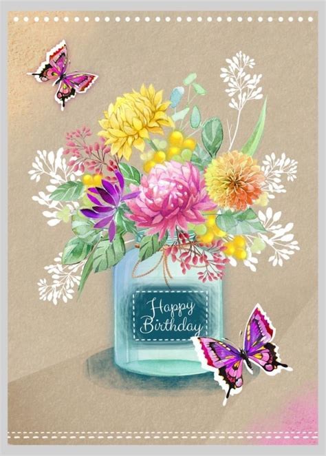 victoria nelson mason jar chrysanths happy birthday