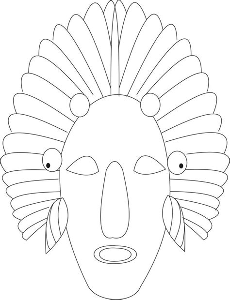 african mask coloring page   african mask coloring