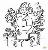 Florist Coloring Pages Color Flower Garden People Printable Professions sketch template