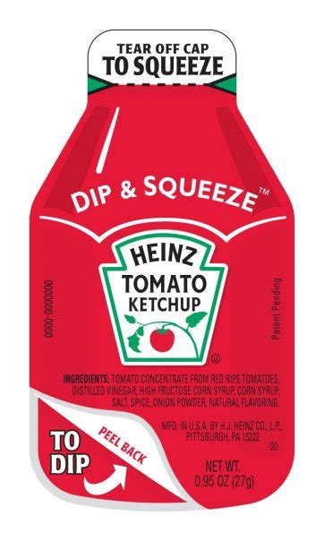 heinz dip squeeze reinvents  ketchup packet