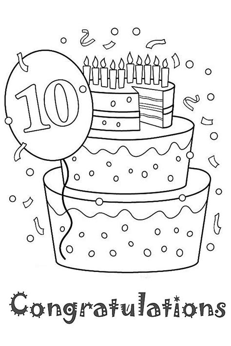 happy  birthday coloring pages verjaardag verjaardagstaart