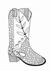 Coloring Cowboy Boots Boot Cowgirl Adult Pages Drawing Line Printable Colouring Color Hat Print Cowboys Favecrafts Getdrawings Paintingvalley Drawings Getcolorings sketch template