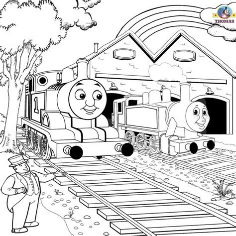 printable railway pictures thomas scenery drawing  coloring