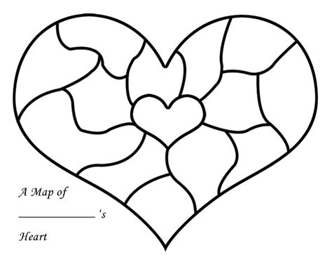printable heart map template  printable word searches