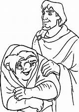 Hunchback Notre Dame Coloring Quasi Phoebus Wecoloringpage sketch template