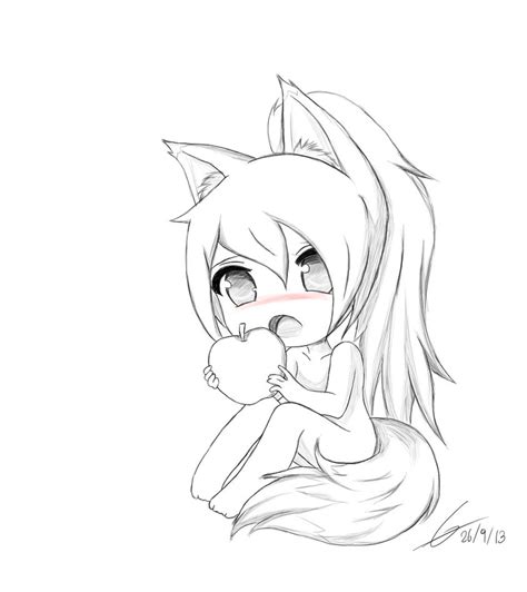 chibi fox girl owo  potatochipery  deviantart