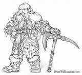 Hobbit Coloriages Dwarf Brina Williamson Female sketch template