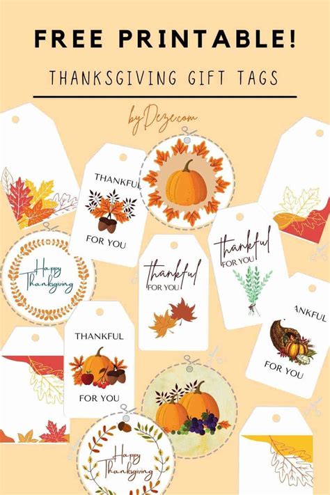 festive  thanksgiving gift tags printable bydeze