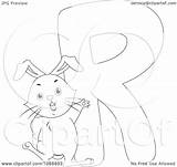 Rabbit Coloring Outlined Illustration Royalty Clipart Bnp Studio Vector 2021 sketch template
