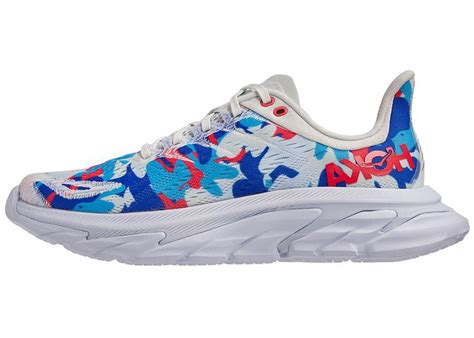 hoka one one clifton clifton edge geometric white ballard blue unisex