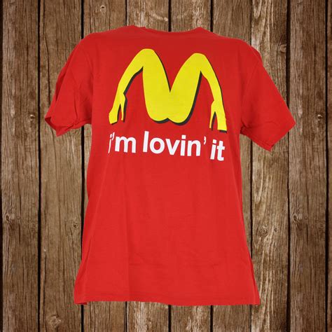 i m lovin it legs spread spencers novelty t shirt funny adult graphic