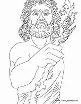 Zeus Dieu Mythologique Ligne sketch template