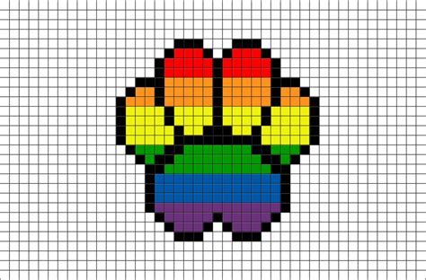 Rainbow Paw Pixel Art Pixel Art Animaux Mignon Patte De
