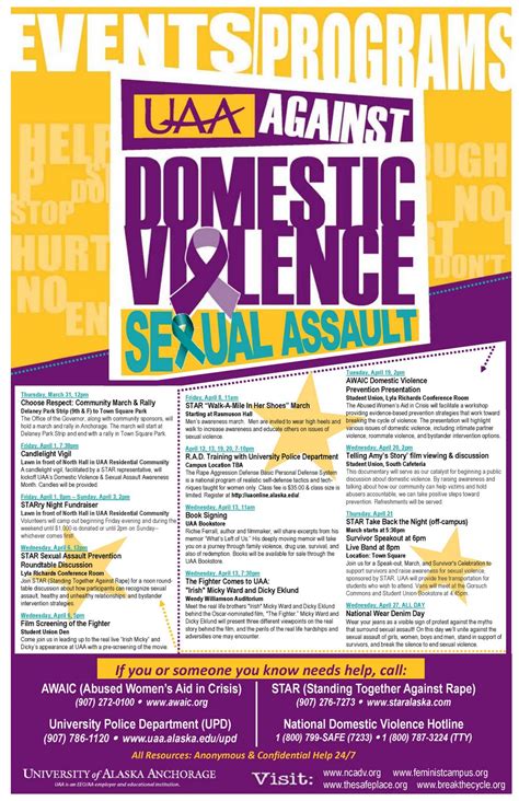 uaa justice center april is sexual assault awareness month