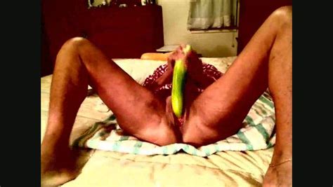 old and kinky granny masturbated with a long cucumber