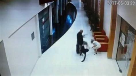caught on camera man kicks hotel maid unconscious